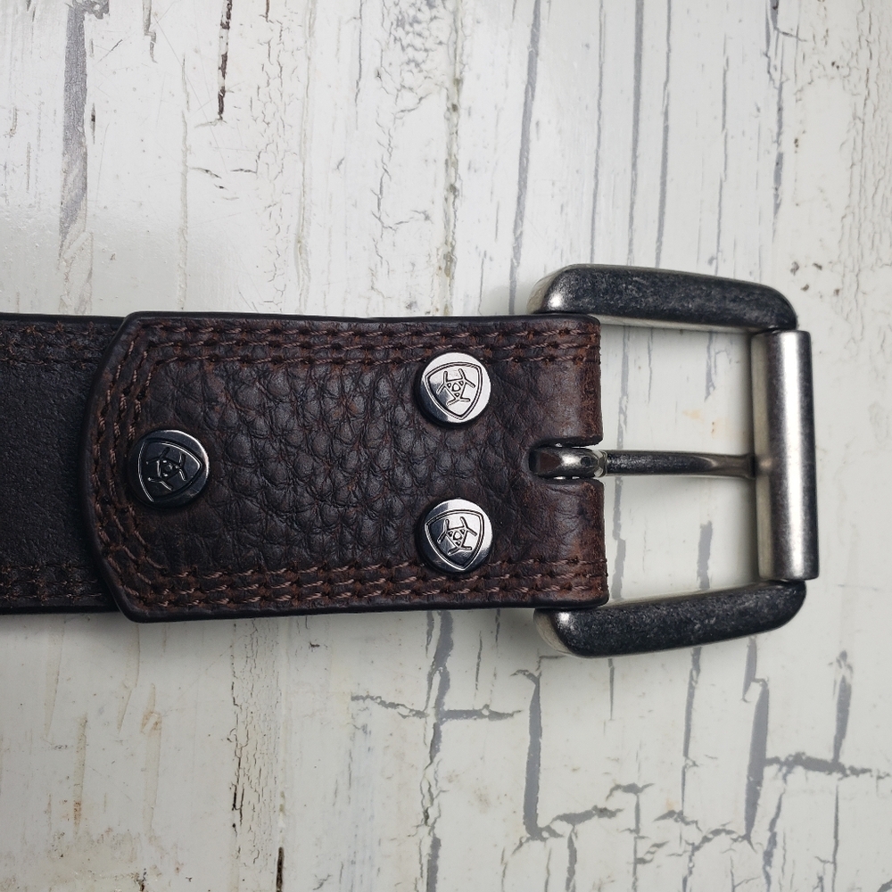Ariat 'Rowdy' Triple Stitch Western Belt style A10004630-48 - Men's size 48 - Picture 5 of 12